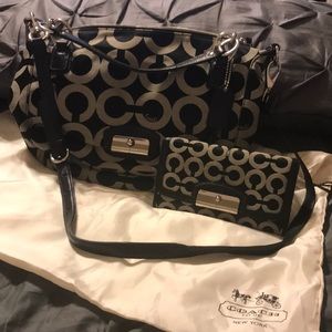 Coach Kristin Op Art around Satchel & Wallet